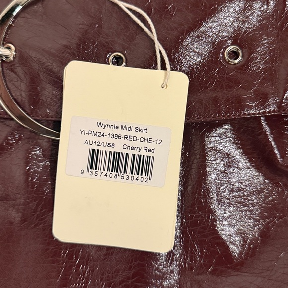 BNWT Peppermayo Wynnie Faux Leather Midi Skirt Size 8 - Picture 4 of 5